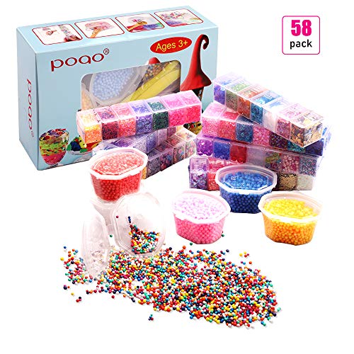 58 Pcs Slime Kit incluyen bolas pecera, Bolas espuma, Glitter, confeti, Contenedores almacenamiento, Herramientas lodo para el arte del bricolaje Slime hecho en casa(No contiene limo)