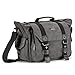 Produktbild DSLR Kameratasche mit Laptopfach, Evecase Extragroße DSLR SLR Schultertasche Canvas Kuriertasche für Digital-Spiegelreflex mit Laptopfach 14 Zoll, Zubehörfächer, Regenhülle Canon Nikon Sony Pentax - Grau