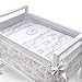 Cambrass 56 x 90 x 73 cm Wooden Bedside Crib Next with Fabrics Collection Toile (Grey)