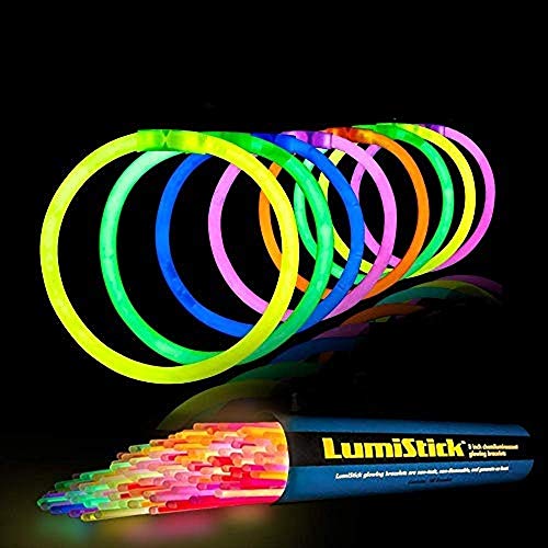 8 LumiStick Brand Glowsticks Glow Stick Bracelets Mixed Colors (Tube of 100) by Lumistick