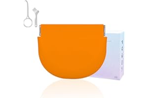 DIDATOOL Porta Apparecchio Denti, Dentiera in Silicone con Chiusura Magnetica Automatica per Dentiere e Apparecchi Ortodontici, Borsa Silicone Multifunzione, Porta Bite Dentale (Arancione)