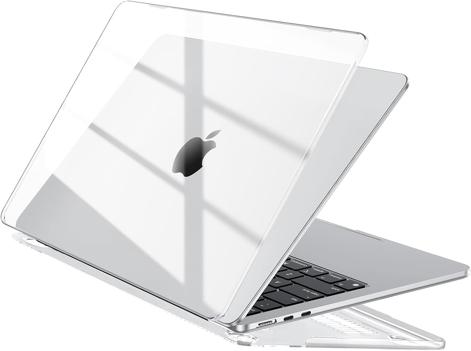 EooCoo Compatible con Funda MacBook Air 13 Pulgadas M5 M4 M3 M2 2026 2025-2022 Carcasa de Rígida para Mac Book Air 13,6" Case A3449 A3240 A3113 A2681, Dura de Plástico Cover - Cristal Transparente
