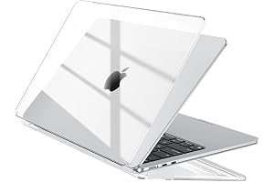EooCoo Compatible con Funda MacBook Air 13 Pulgadas M5 M4 M3 M2 2026 2025-2022 Carcasa de Rígida para Mac Book Air 13,6" Case A3449 A3240 A3113 A2681, Dura de Plástico Cover - Cristal Transparente