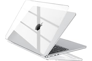 EooCoo Case Compatible for New MacBook Air 13.6 inch 2025 2024 2022 Release,M4 A3240 M3 A3113 M2 A2681 Touch ID,M2 M3 M4 Air 13" Laptop Protective Plastic Hard Shell Cover,Smooth Shiny,Crystal Clear