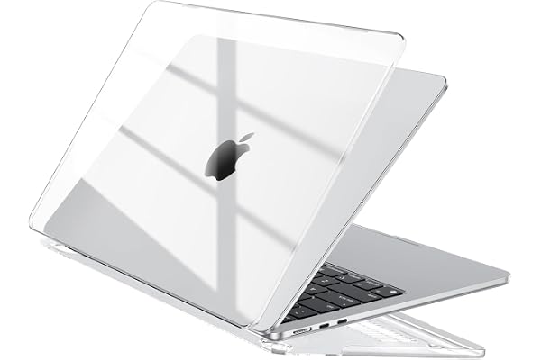 EooCoo Compatible avec Coque MacBook Air 13,6 Pouces M5 M4 M3 M2 2026 2025 2024 2022 Étui Rigide pour Mac Book Air 13,6" A3240 A3113 A3449 Housse de Protection en Plastique Case - Cristal Transparent