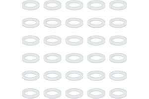 BFUZXY 30 anelli di guarnizione per doccia, tubo per doccia, guarnizione piatta, in gomma, 1/2 pollici, 3/4 pollici, guarnizione in gomma Gardena, anelli di tenuta per rubinetto (1/2 pollici, colore bianco)