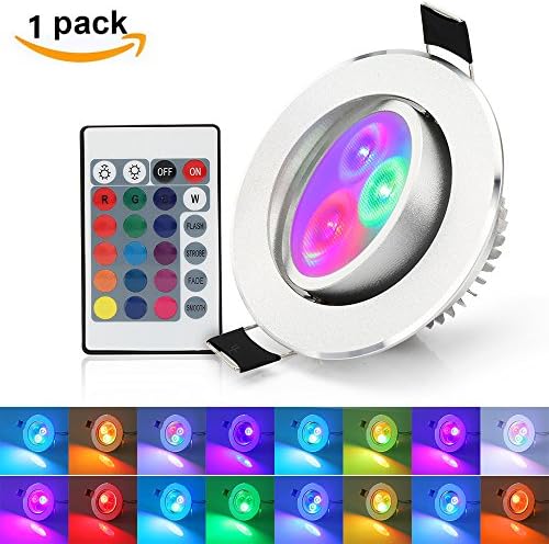 XJLED® 5W Led RGB Ceiling Light,Colour Changing Recessed Lighting,AC85-265V, Led Downlight Lamp with Remote Control for Bar KTV Hotel Market Lighting &amp; Decoration (1 Pcs)