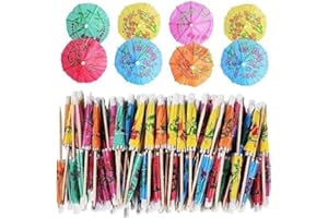 ‎ALINK ALINK 50 Stück Cocktail Schirmchen Cocktail Zubehör Papierschirmchen, Bunte Cocktailschirmchen Cocktail Dekoration Papier für Bar Deko Cocktailzubehör Trinkfrüchte Essen Wein Party