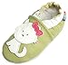 Carozoo Cat Green Soft Sole Leather Baby Toddler Kids Shoes 3-4Y
