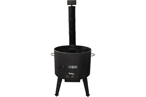 KUKMARA Utschak mit Abzugs-Rohr, Durchmesser: 50cm Feldküche, Gulaschkessel Feuerkessel Feuer-Ofen Outdoor für Kazan Kasan 18-30 Liter