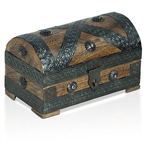 Brynnberg Thunderdog Pirata S Oscuro - pequeño Cofre del Tesoro de Piratas 20 x 11 x 11 cm Cofre del Tesoro de Madera baúl