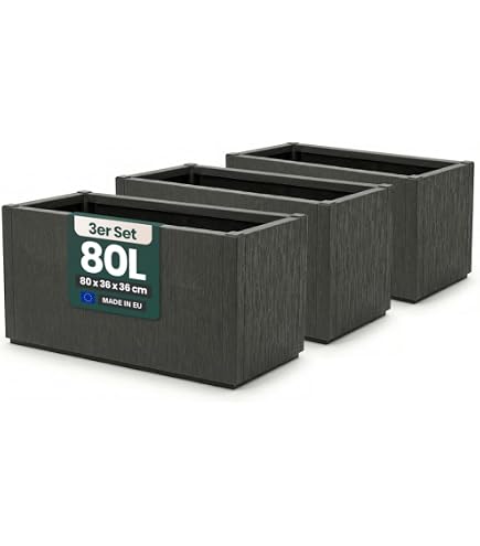 Emsa myBOX Blumenkbel anthrazit/alu , Mae ca. L 350 mm x B 350 mm x T 340  mm Blumenkasten incl. Rahmen: Amazon.de: Garten