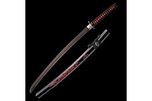 KPTKP Natural Rosewood Katana, Handmade Wooden Samurai Sword with Sheath, 103cm Bokken for Display, Cosplay Collection and Kendo Training-I