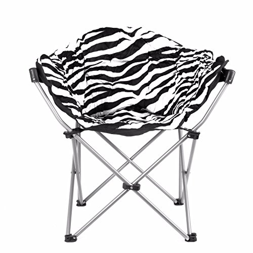 Campingstuhl XXL 110 kg Klappstuhl Anglerstuhl Faltstuhl Regiestuhl gepolstert (Zebra) - 5