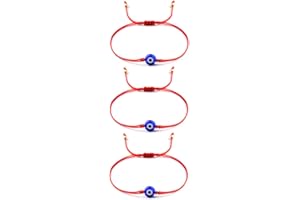 VU100 3 PCS Bracelet Mauvais Oeil Bracelet de Bonne Chance Bracelet Kabbalah pour Femmes Hommes Enfants
