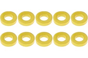 YOKIVE 10pz Toroide Nucleo, Ferrite Induttanze cerchio Ferro Polvere Induttore Ferrite cerchi, Buono per Potenza Trasformatori (Giallo Bianco, 33,7 mm x 19,3 mm x 11,3 mm)