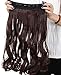 S-noilite® Stylish 17 Inches (43cm) Curly 3/4 Full Head One Piece 5 Clips Clip in Hair Extension Extensions 10 Colors (Medium Brown)
