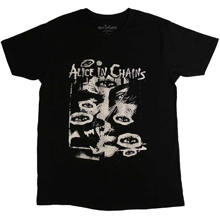 Alice In Chains Maglietta Ufficiale Unisex 'Luna' - 100% Cotone, Nera, Taglia XL, Stampa Posteriore