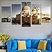 Produktbild Qthxqaleinwand Wandkunst Bild Leinwand Malerei 5 Panel Bulgari Kirche In Bali Landschaft Moderne Wohnzimmer Dekorrahmen Ygyt