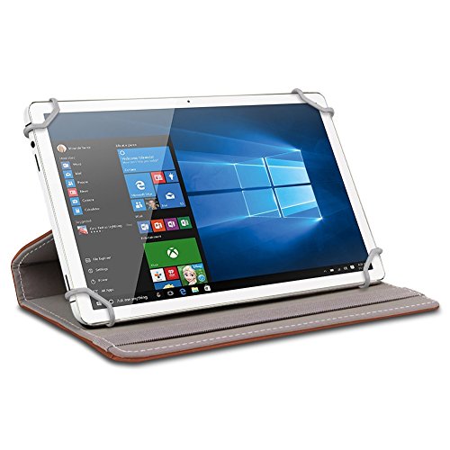 Universal Tablet Tasche mit Ständerfunktion Hülle für 10 – 10.1 Zoll Tablet von NA-Commerce Schutztasche Schutzhülle Stand Tasche Etui Cover Case hochwertige Leder-Optik Farbauswahl 360° drehbar, Farben:Braun - 2