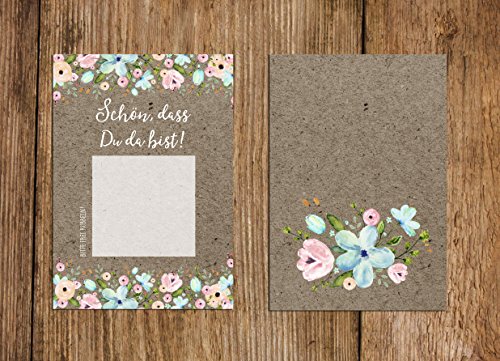 50 Rubbelkarten „Schön, dass Du da bist!“, Hochzeit Spiel, Gastgeschenk Hochzeit - 5