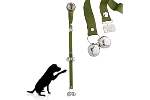 PoochieBells The Original Dog Potty Doorbell, Dog Bells for Potty Training & Puppy Housebreaking, Potty Train Your Dog in Days, Made in America, Fern Green