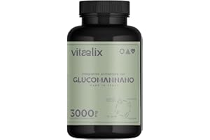 Vitaelix Glucomannano Drenante Forte Dimagrante 3000 mg. Integratore 100% Naturale con Caffeina, Zenzero, Ginseng, Tè Verde e Fibra Saziante Vegetale, Made in Italy, 120 capsule