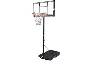COSTWAY 3.3-10 FT Portable Basketball Hoop and Stand, Professional Basketball Goal System with Shatterproof Backboard and Wheels, Indoor Outdoor Basketball Stand for Kids Junior Adults