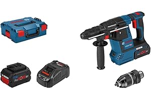 Bosch Professional 18V System perforateur sans-fil GBH 18V-26 F (2,6 J, SDS plus, perçage/burinage, KickBack Control, 2 batteries ProCORE18V 5.5Ah, chargeur GAL 1880 CV, poignée auxiliaire, L-BOXX)