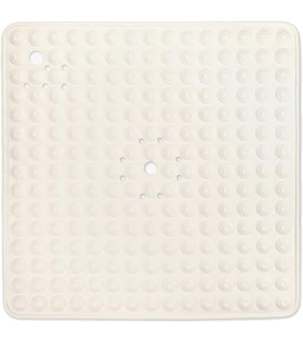 Tapis De Douche D'Angle BWBIKE 70x70cm - Antidérapant, Avec Ventouses Et Trous De Drainage