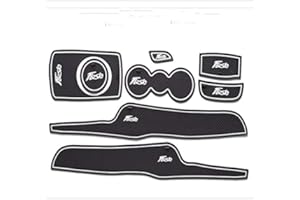 NC For Fiesta 2008-2016 Car Mats Door Slot Pad Accessories, Gate Slot Storage Mats, Cup Holder Pad, Rubber Door Groove Mats Anti Slip (White)