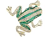 Cristal checo brillante de esmeralda autšŠntica Rana Broche Pin de oro de la joyeršªa