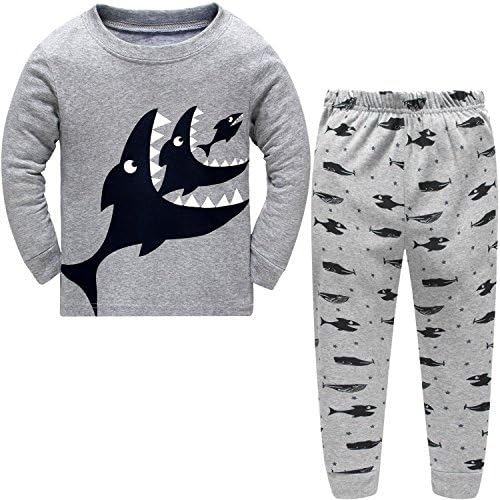 Boys Pyjamas Sets Shark Tiger Crocodile Print Sleepwear Toddler Long Sleeve Nightwear Kids Clothes Outfit Pjs 2-8 Years
