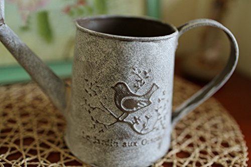 Französisch Stil Weiß Shabby Chic Mini-Metall-Pitcher Blumen-Vase mit Vintage Vogel Dekorative, Schmiedeeisen manuelle Pflanzen Vase mit Klassik - 2