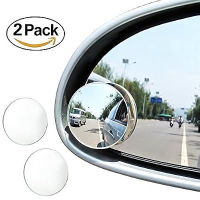 JTDEAL Rétroviseur Grand Angle, Blind Spot Miroir, Auto-adhésif 3M Rétroviseurs Extérieur d'Angle Mort Ronde, Adjustable HD Grand Angle Rotation à 360 °+ 30 ° Voiture Universel (2Pcs)