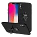 Produktbild iPhone X Hülle, iPhone 10 Tasche mit Ring Halter Ständer,Unterstützung Wireless Ladegerät, 360 °drehbarer Ring Case, Dual Layer Stoßfest Schlagschutz für Apple iPhone X 2017 Release 5,8 Zoll (Schwarz)