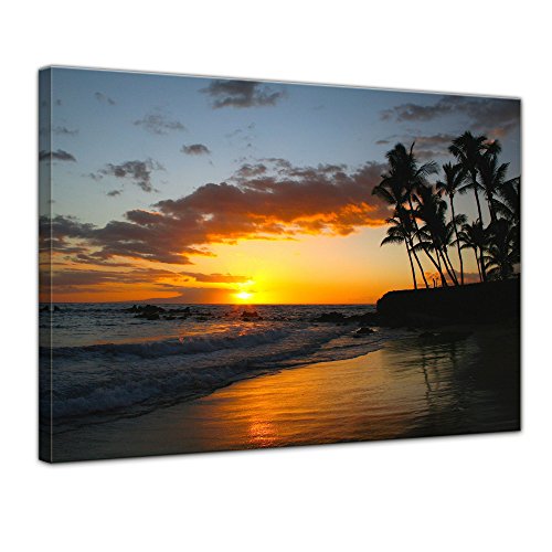 SENSATIONSPREIS Bilderdepot24 Leinwandbild mit SOMMER RABATT "Makena beach - Hawaii USA" - 60 x 50 cm - eigene Herstellung, faire Produktion in Deutschland