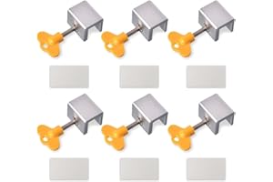 HAOHAI 6 juegos de cerraduras de ventana deslizante, tapón de cerradura de ventana de puerta ajustable con llave, cerraduras de restrictor de ventana de un solo agujero de aleación de aluminio