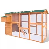 VidaXL Pollaio Da Esterno In Alluminio Con Recinto, 258x74x117 Cm, Casetta Di Cova E Rampe