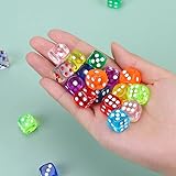 ISHARAA Six Sided Round Corner Crystal Translucent Dice Size - 16 mm (Pack of 10)