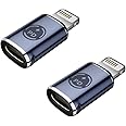 USB C to light-ning adapter, 2 Pcs Type C Female to light-ning Male Adapter, Support 27W PD Charging, Type C harging Data Transmission, Compatible for iPhone 12/11/8 X XR/XS/SE/7Plus Max pad Air
