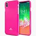 Produktbild Mooya Fluoreszenz-Gelee iPhone X/XS / 7 Plus / 8 Plus [Komfortable] [heiße Farbe] Glitzern [Yung] [Bright] Seidiges TPU Gummi-Kasten [Dünn und hell] Abdeckung für (iPhone X, Rose rot)