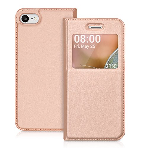 kwmobile Funda para Apple iPhone 7 8 - Carcasa de Cuero sint tico con Ventana - Case Protector en Oro Rosa reviews kwmobile Funda para Apple iPhone 7 8 - Carcasa de Cuero sint tico con Ventana - Case Protector en Oro Rosa