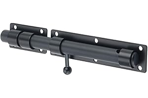 Sayayo Chiavistello Catenaccio Porta Serratura di sicurezza per porta con foro per lucchetto, Lunghezza 230MM, Solido Acciaio Inossidabile SUS304, Nero (non includere lucchetto), EMS9200-B