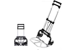 Fenixshop24 Carrello da trasporto pieghevole con struttura in alluminio per carichi fino a 75 Kg - ruote scorrevoli - manico telescopico