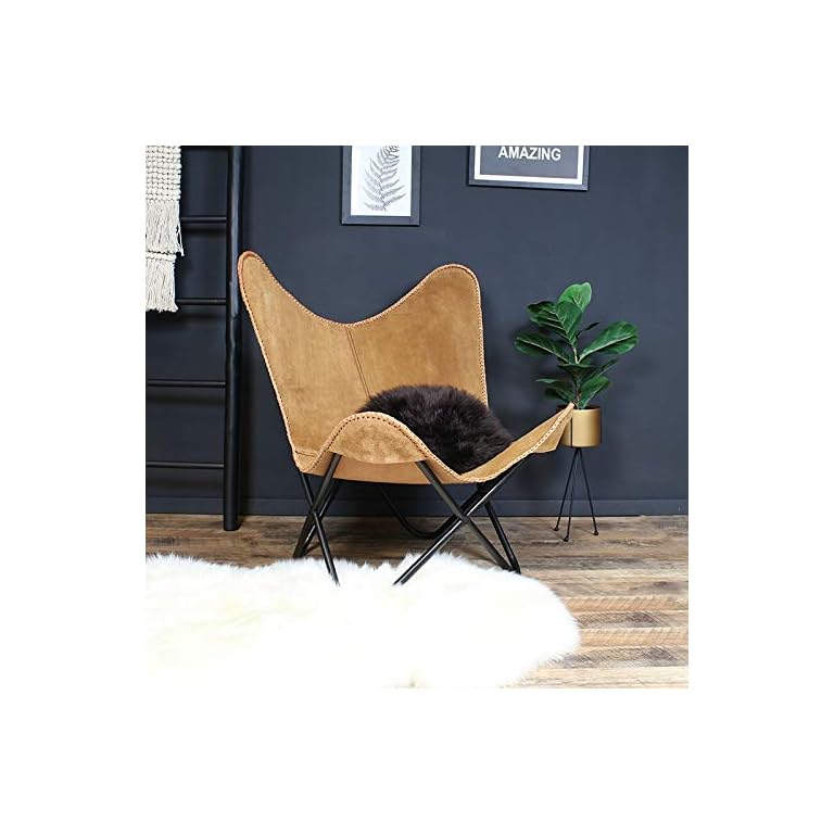 Bronx71 Butterfly Chair Spirit Camel Leder Schmetterlingsstuhl