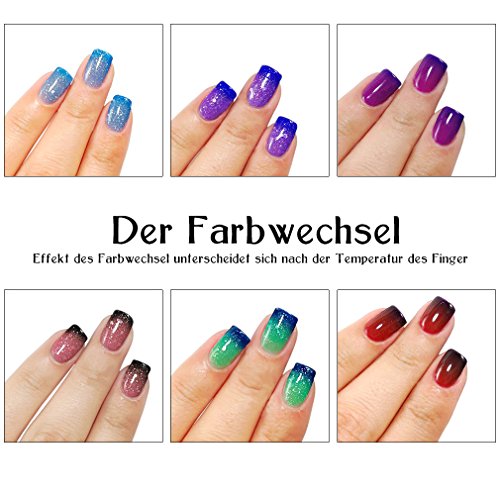 UV nagellack set FairyGlo Thermo Gellack Nagelgel Nail Gel Polish Pure Farbe (1 x Stück) - 7