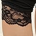 Liang Rou Maternity Elastane Adjust Waistband Cropped Leggings Lace Trim Color Black
