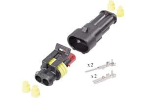 ERREBI CABLAGGI Kit Connettore Maschio Femmina Superseal 2 Vie Tenuta Stagna X Auto Moto Camper