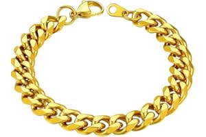 PROSTEEL Mens Cuban Chain Bracelet, 3/6/9/12MM Width, 19/21CM Length, 316L Stainless Steel (Send Gift Box)